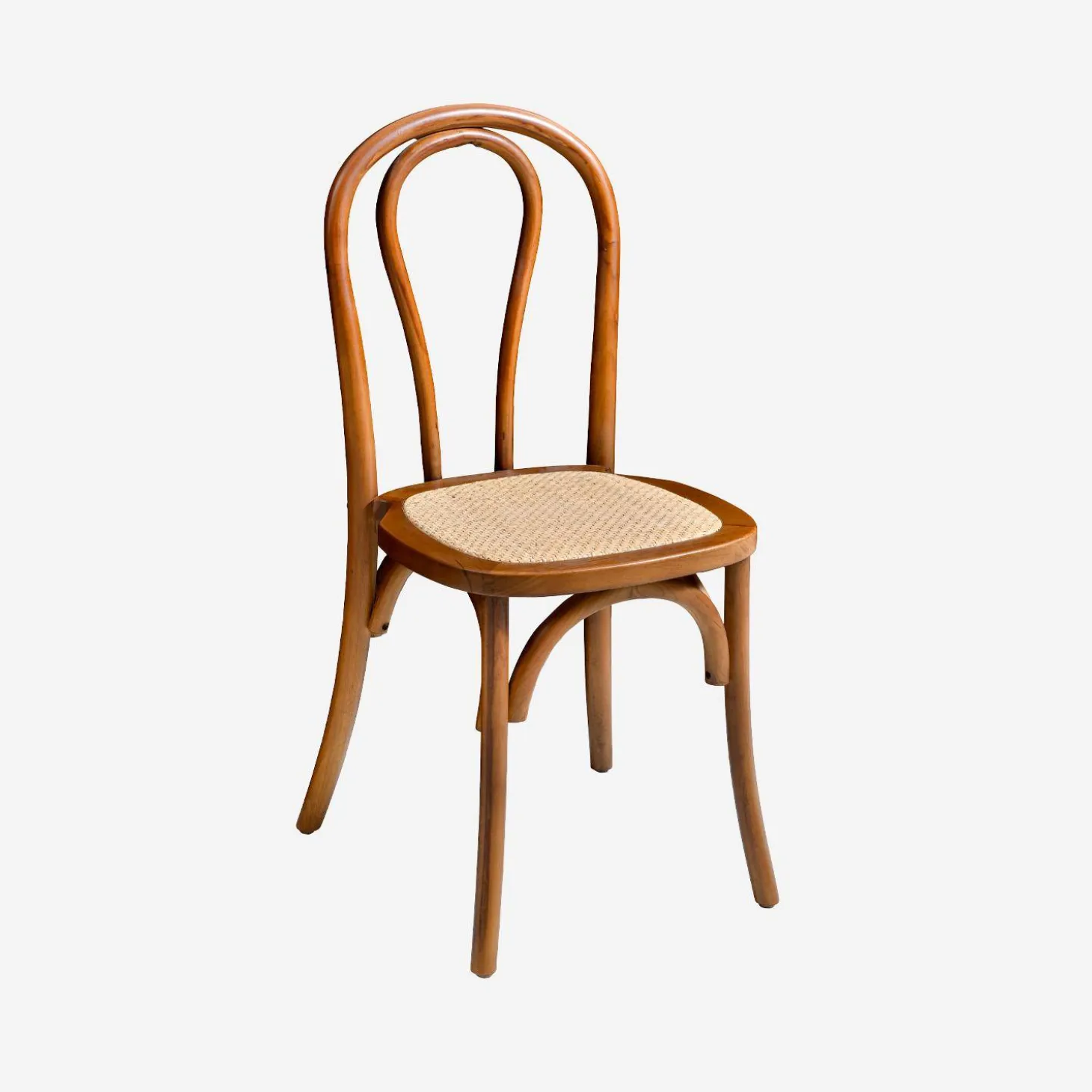 2er-Set Vintage-Stühle aus Holz und Rattan-Geflecht