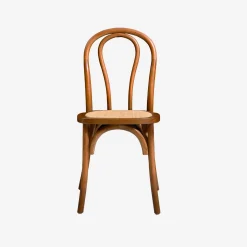 2er-Set Vintage-Stühle aus Holz und Rattan-Geflecht