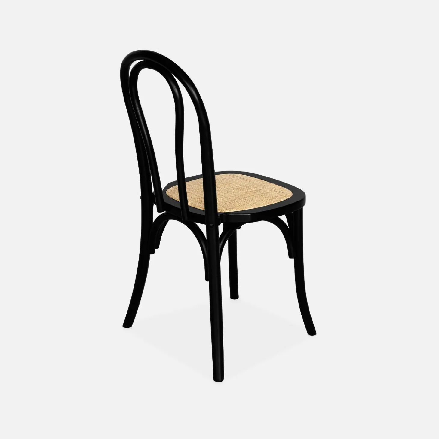 2er-Set Vintage-Stühle aus Holz und Rattan-Geflecht