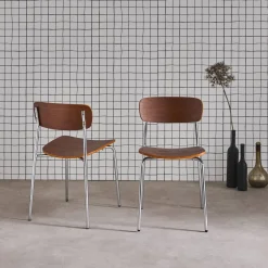 2er-Set Vintage Stühle aus Metall und Sperrholz
