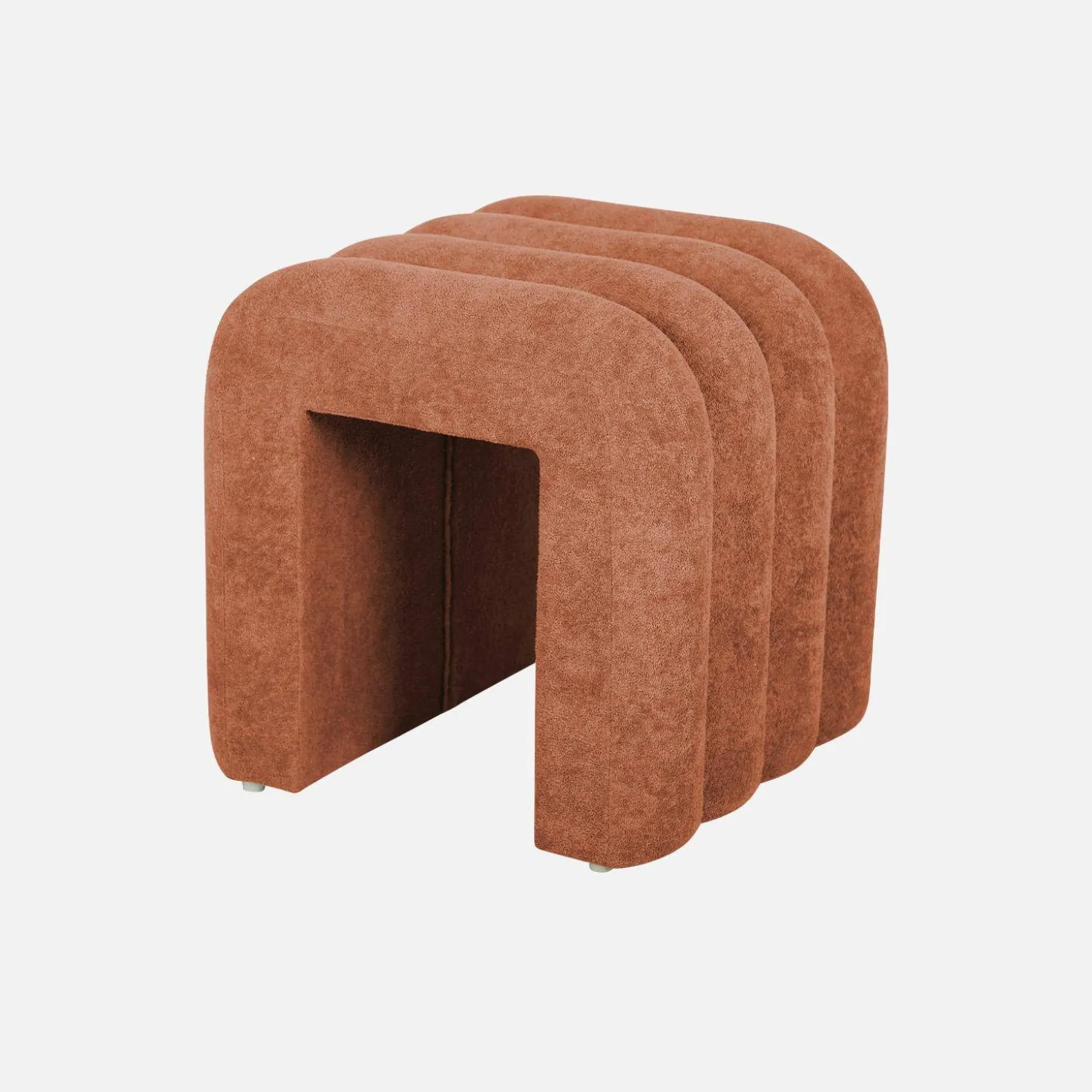 2er-Set zeitgenössische Hocker mit Stoffbezug
