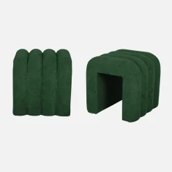 2er-Set zeitgenössische Hocker mit Stoffbezug