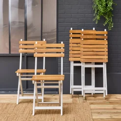 4er-Set zusammenklappbare Gartenstühle aus Akazienholz