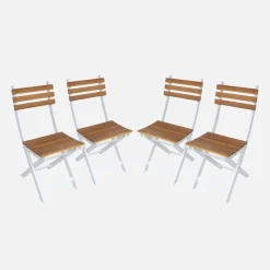 4er-Set zusammenklappbare Gartenstühle aus Akazienholz