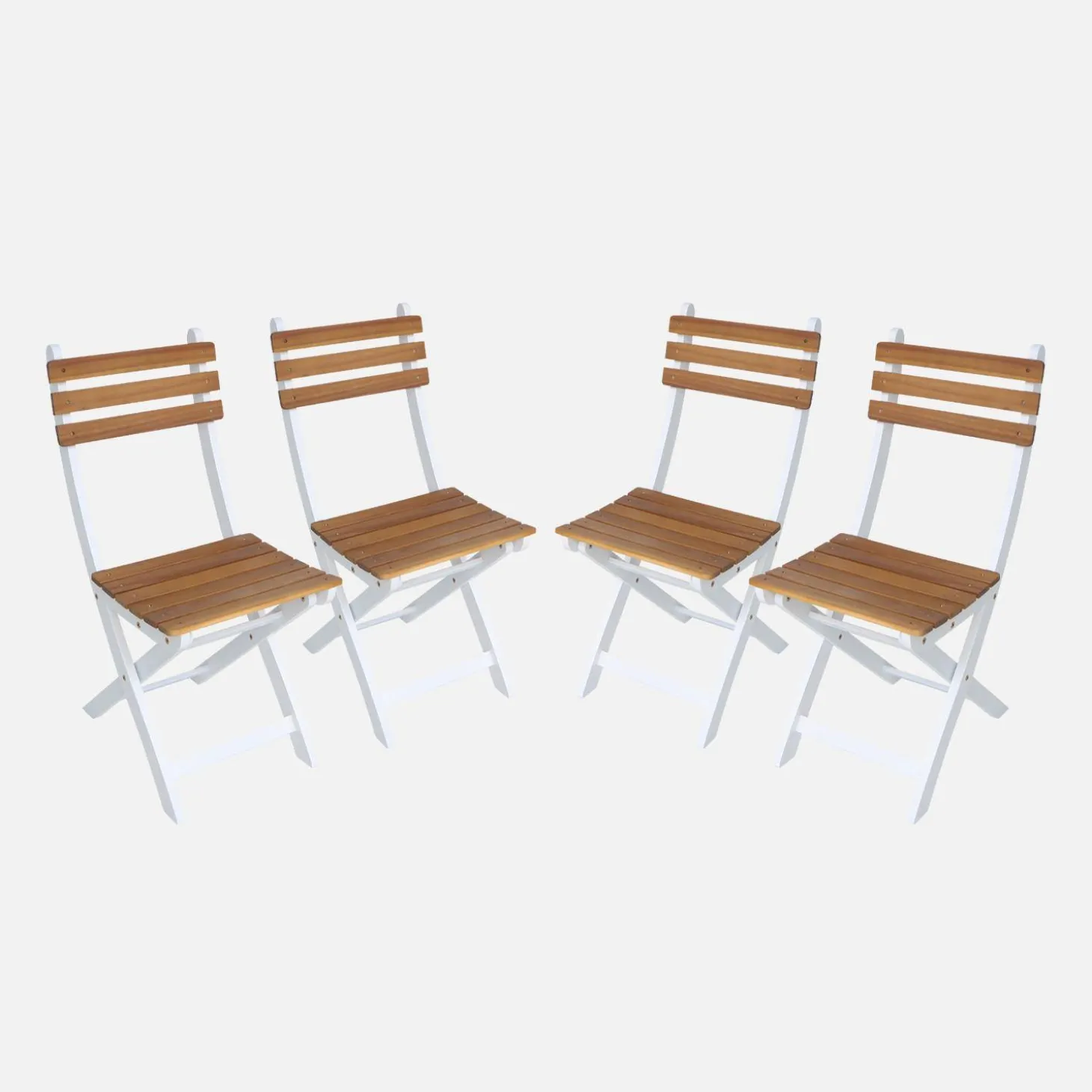 4er-Set zusammenklappbare Gartenstühle aus Akazienholz