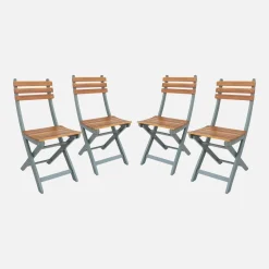 4er-Set zusammenklappbare Gartenstühle aus Akazienholz