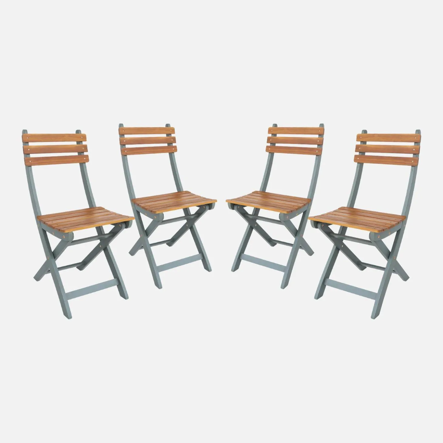 4er-Set zusammenklappbare Gartenstühle aus Akazienholz