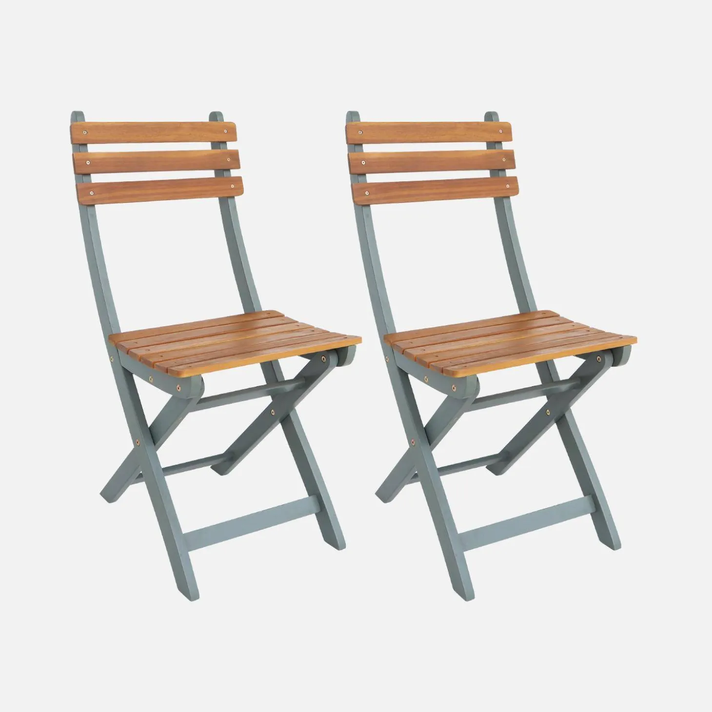 2er-Set zusammenklappbare Gartenstühle aus Akazienholz