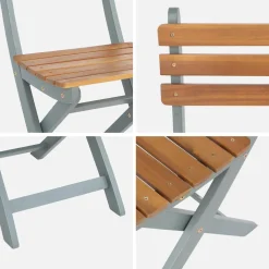 2er-Set zusammenklappbare Gartenstühle aus Akazienholz