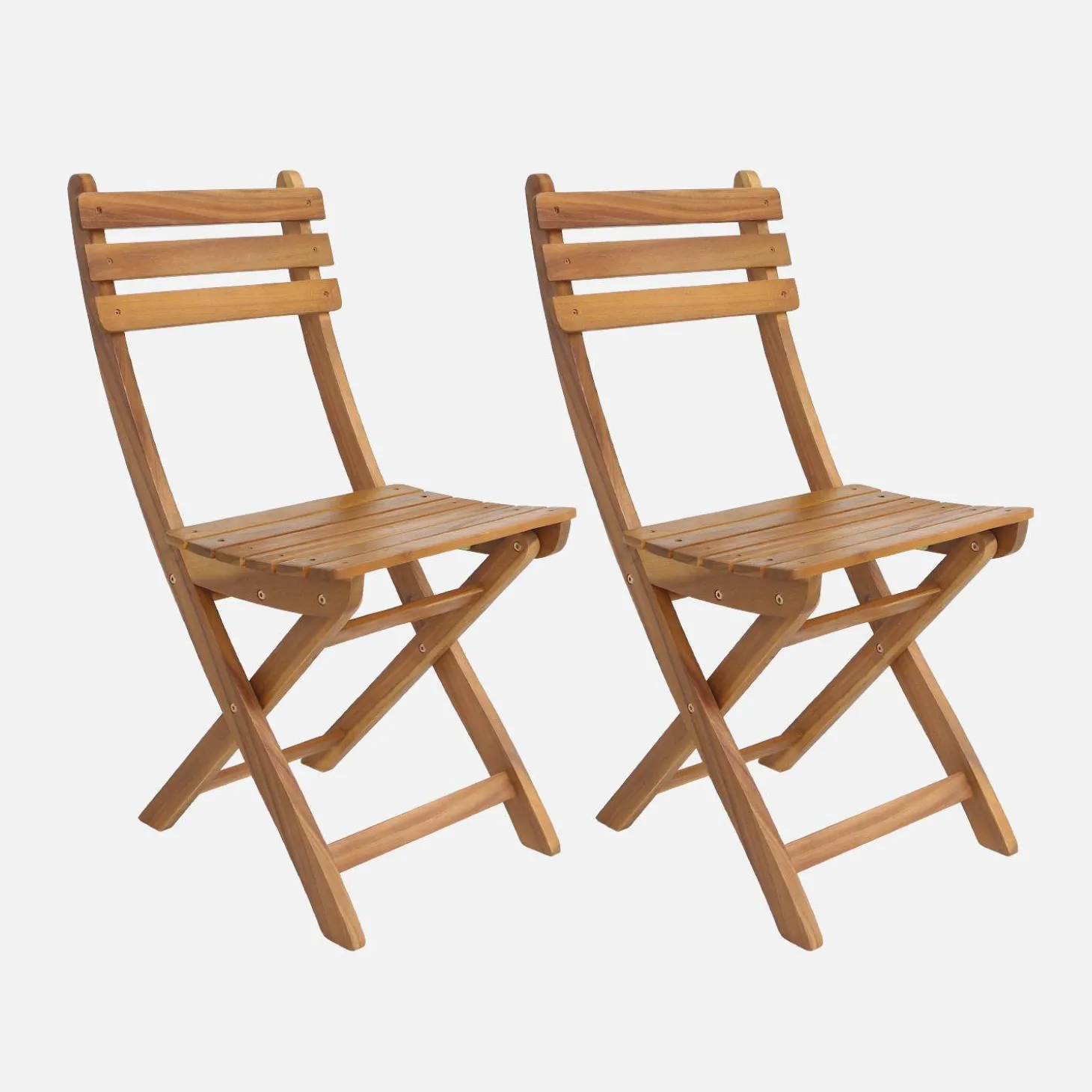 2er-Set zusammenklappbare Gartenstühle aus Akazienholz
