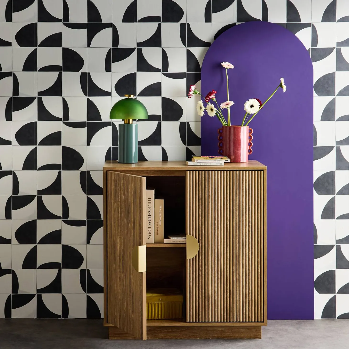 Exotisches Sideboard 2 Türen 80cm