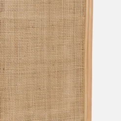 Faltbarer Raumteiler aus Rattan und Geflecht für den Innenbereich.