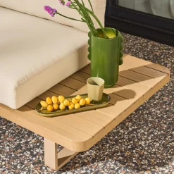 Gartenbank aus Akazienholz und Aluminium für 2 Personen