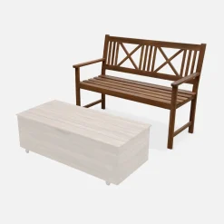 Gartenbank aus Holz 120x60 cm