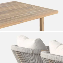 Garten-Bartisch aus Akazienholz mit 4 Stühlen