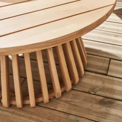 Garten-Couchtisch aus Akazienholz Ø80cm