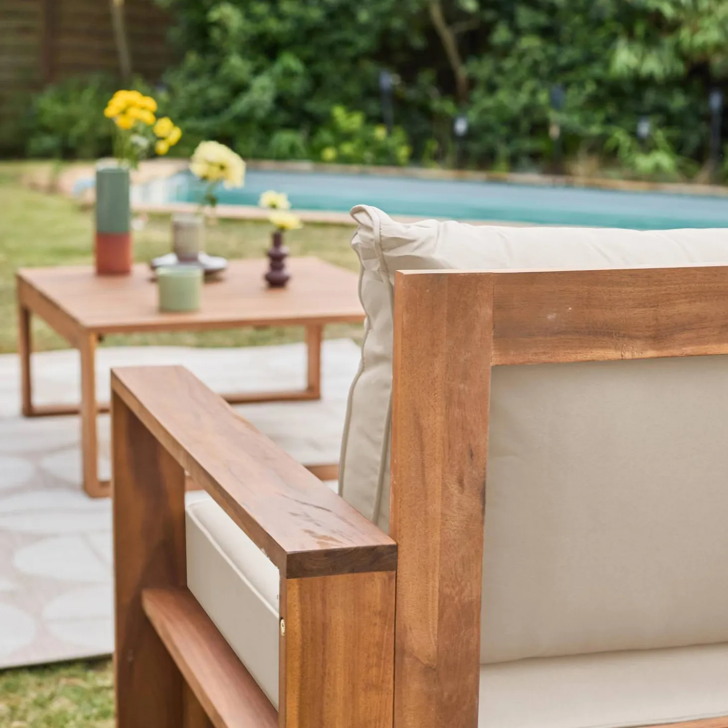 Gartengarnitur aus Holz 5 Sitze - Mendoza