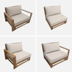 Gartengarnitur aus Holz 5 Sitze - Mendoza