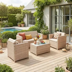 Gartengarnitur aus Polyrattan - Perugia - 4 Sitze