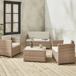 Gartengarnitur aus Polyrattan - Perugia - 4 Sitze