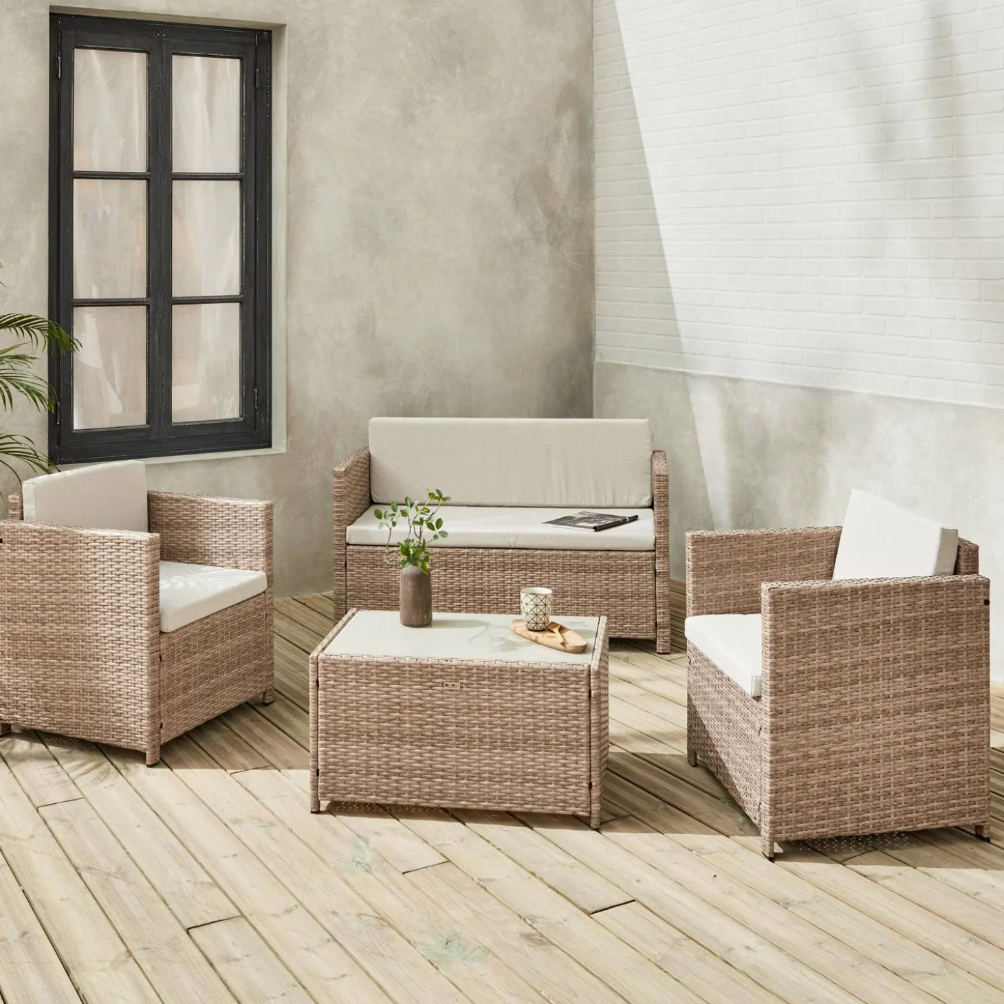 Gartengarnitur aus Polyrattan - Perugia - 4 Sitze