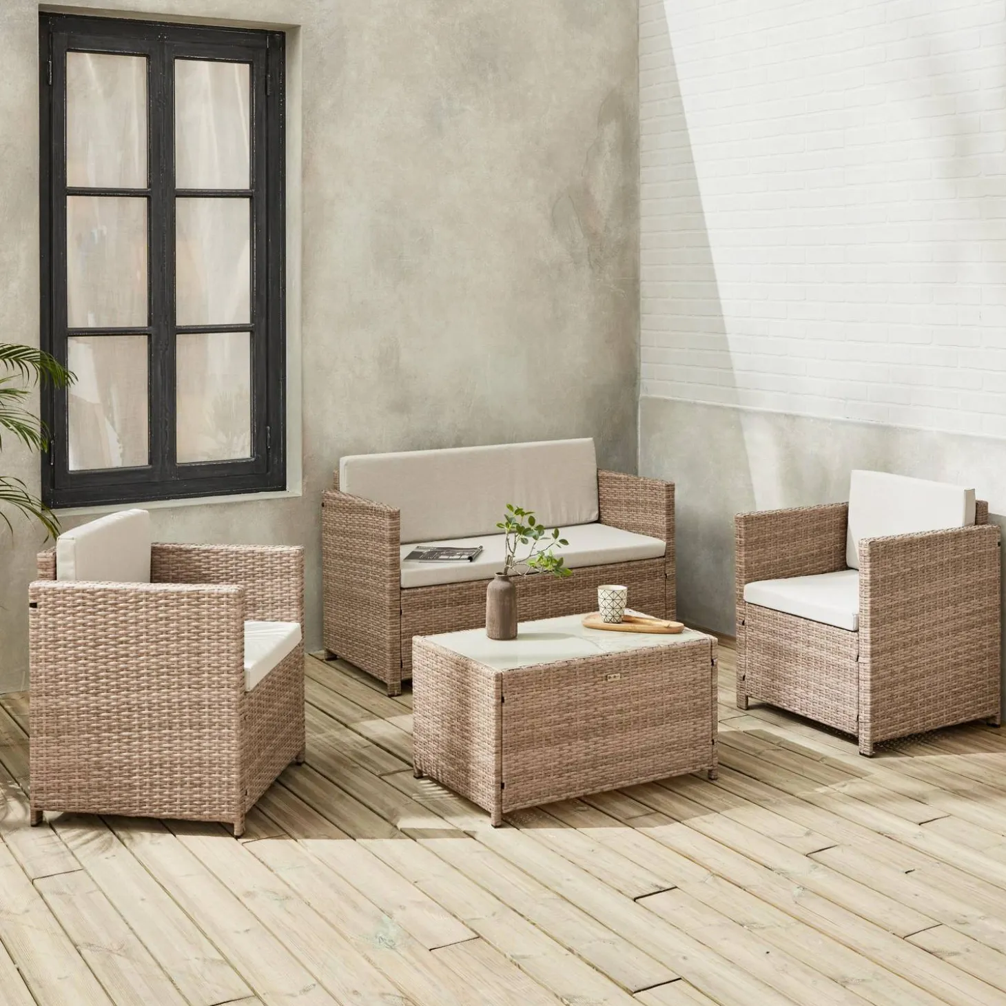 Gartengarnitur aus Polyrattan - Perugia - 4 Sitze