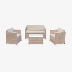 Gartengarnitur aus Polyrattan - Perugia - 4 Sitze