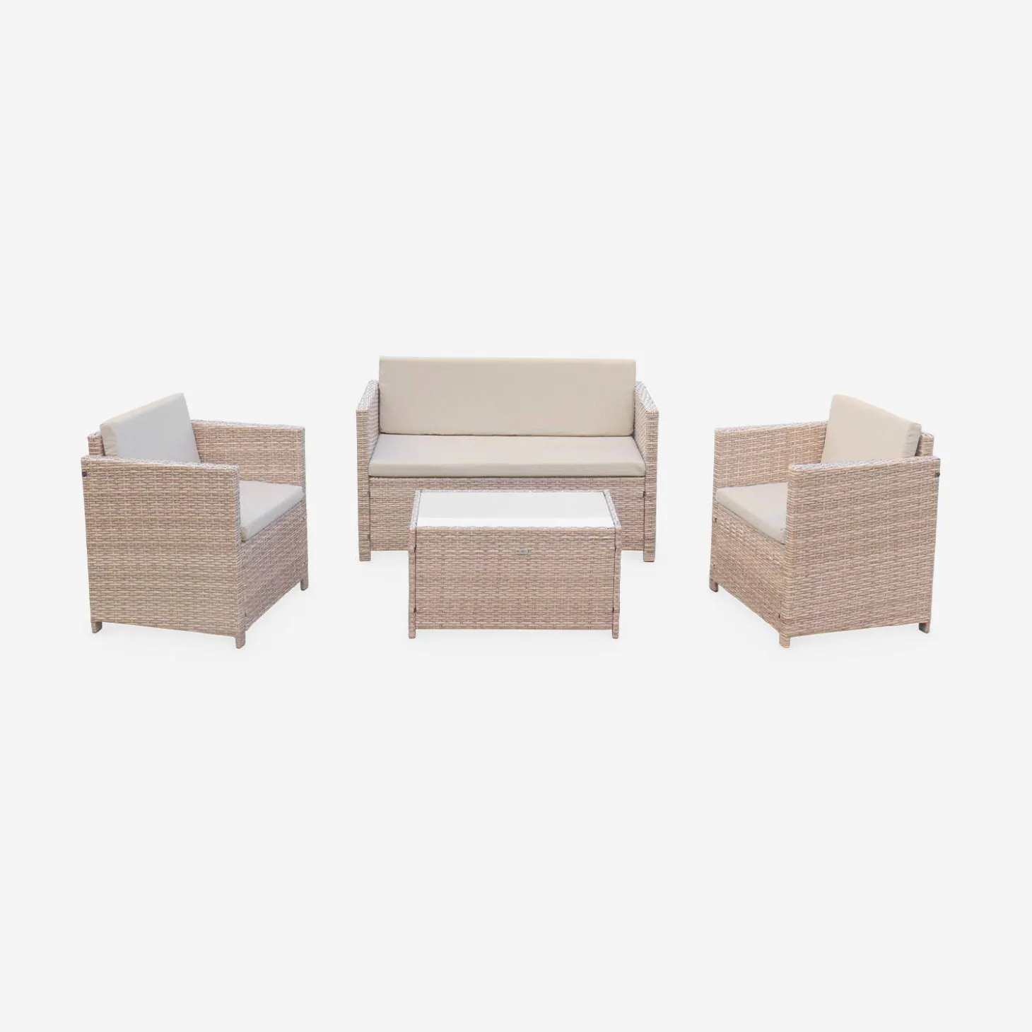 Gartengarnitur aus Polyrattan - Perugia - 4 Sitze