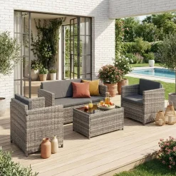Gartengarnitur aus Polyrattan - Perugia - 4 Sitze