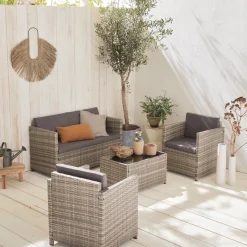 Gartengarnitur aus Polyrattan - Perugia - 4 Sitze