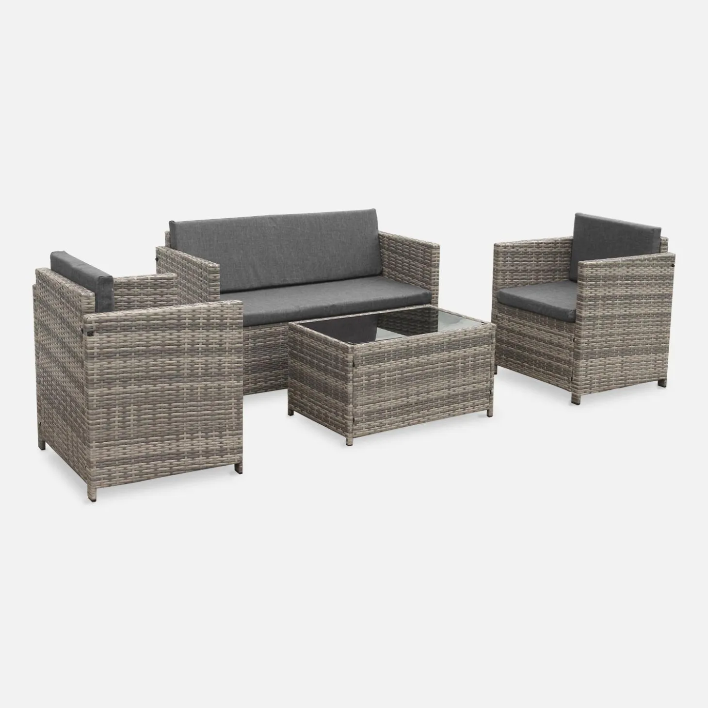 Gartengarnitur aus Polyrattan - Perugia - 4 Sitze