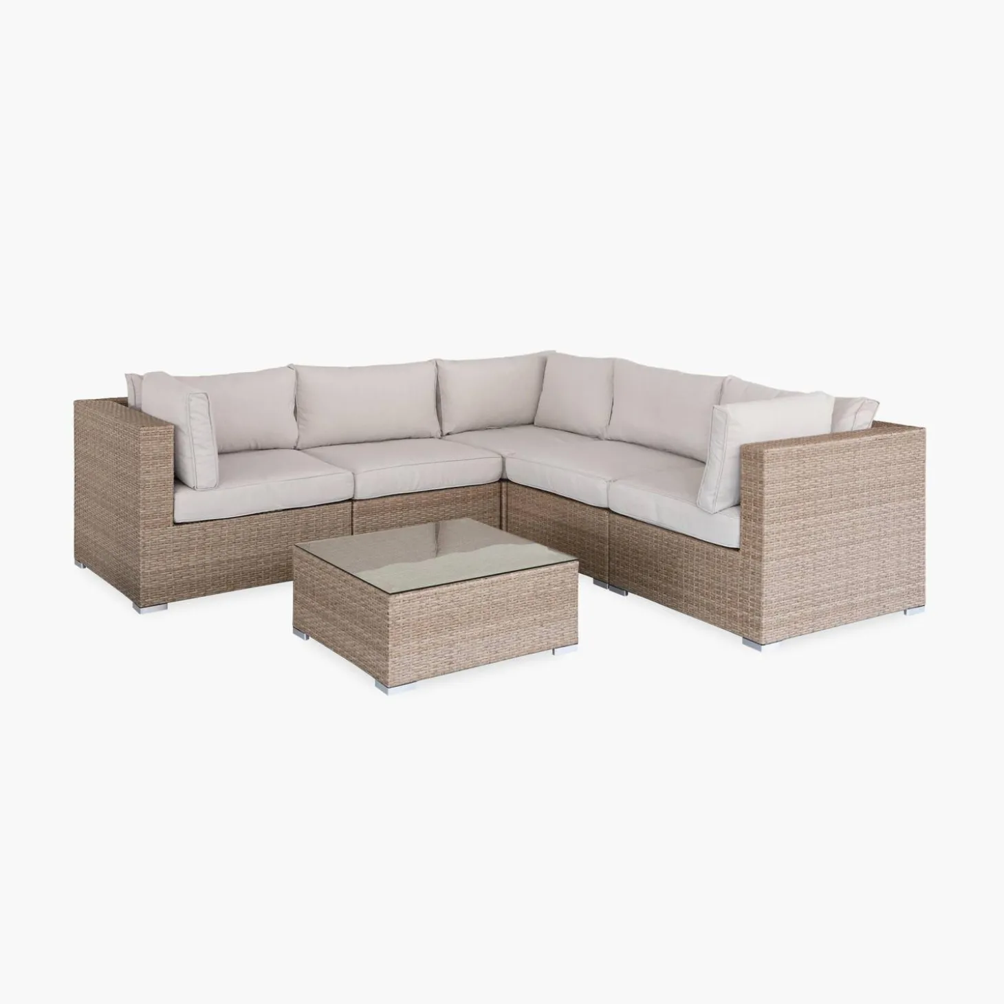 Gartengarnitur aus Polyrattan - 5 Plätze