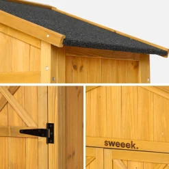 Gartenhaus 105 cm aus Tannenholz, 6 Stauräume