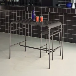 Garten-Hochtisch aus Stahl 4 Personen 120 x 70cm x 95 cm
