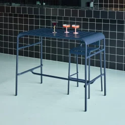 Garten-Hochtisch aus Stahl 4 Personen 120 x 70cm x 95 cm