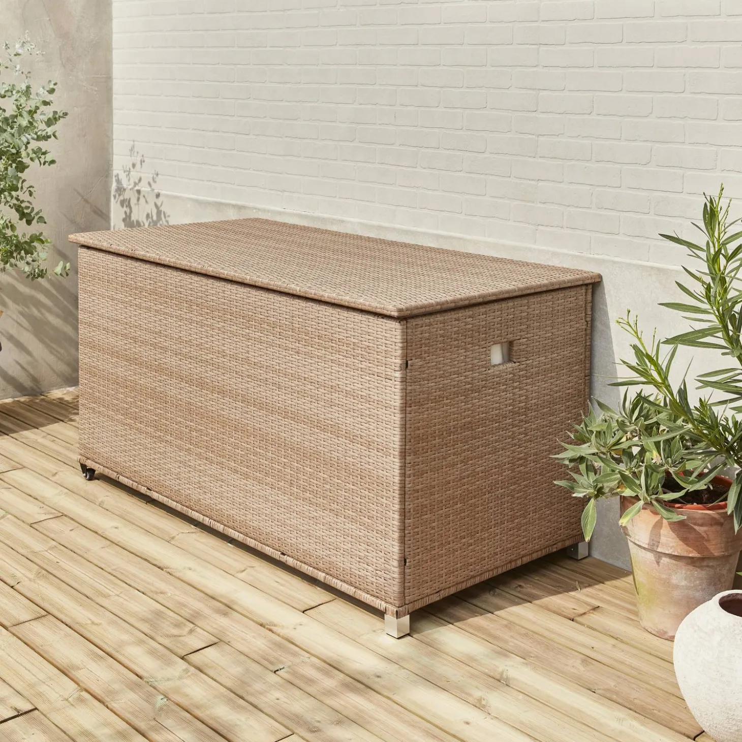Gartenkiste aus Polyrattan 162x82cm