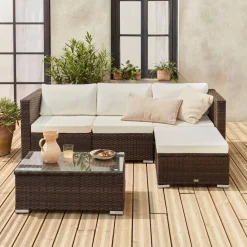 Gartenlounge aus Polyrattan für 4 Personen