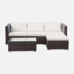 Gartenlounge aus Polyrattan für 4 Personen