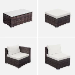 Gartenlounge aus Polyrattan für 4 Personen