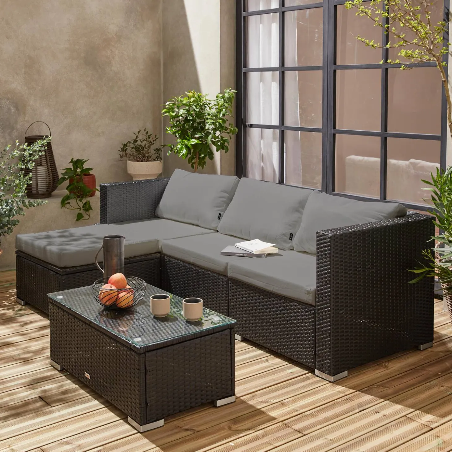 Gartenlounge aus Polyrattan für 4 Personen