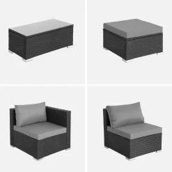 Gartenlounge aus Polyrattan für 4 Personen
