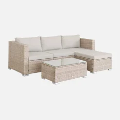 Gartenlounge aus Polyrattan für 4 Personen