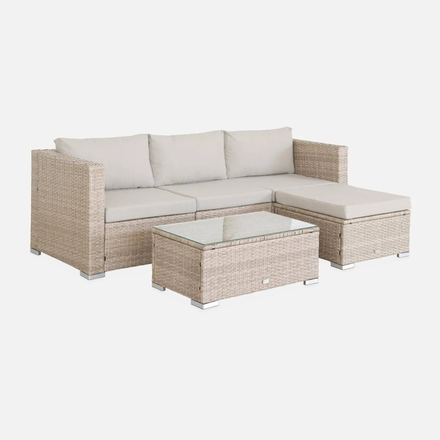 Gartenlounge aus Polyrattan für 4 Personen