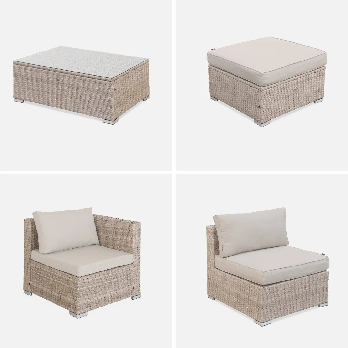 Gartenlounge aus Polyrattan für 4 Personen
