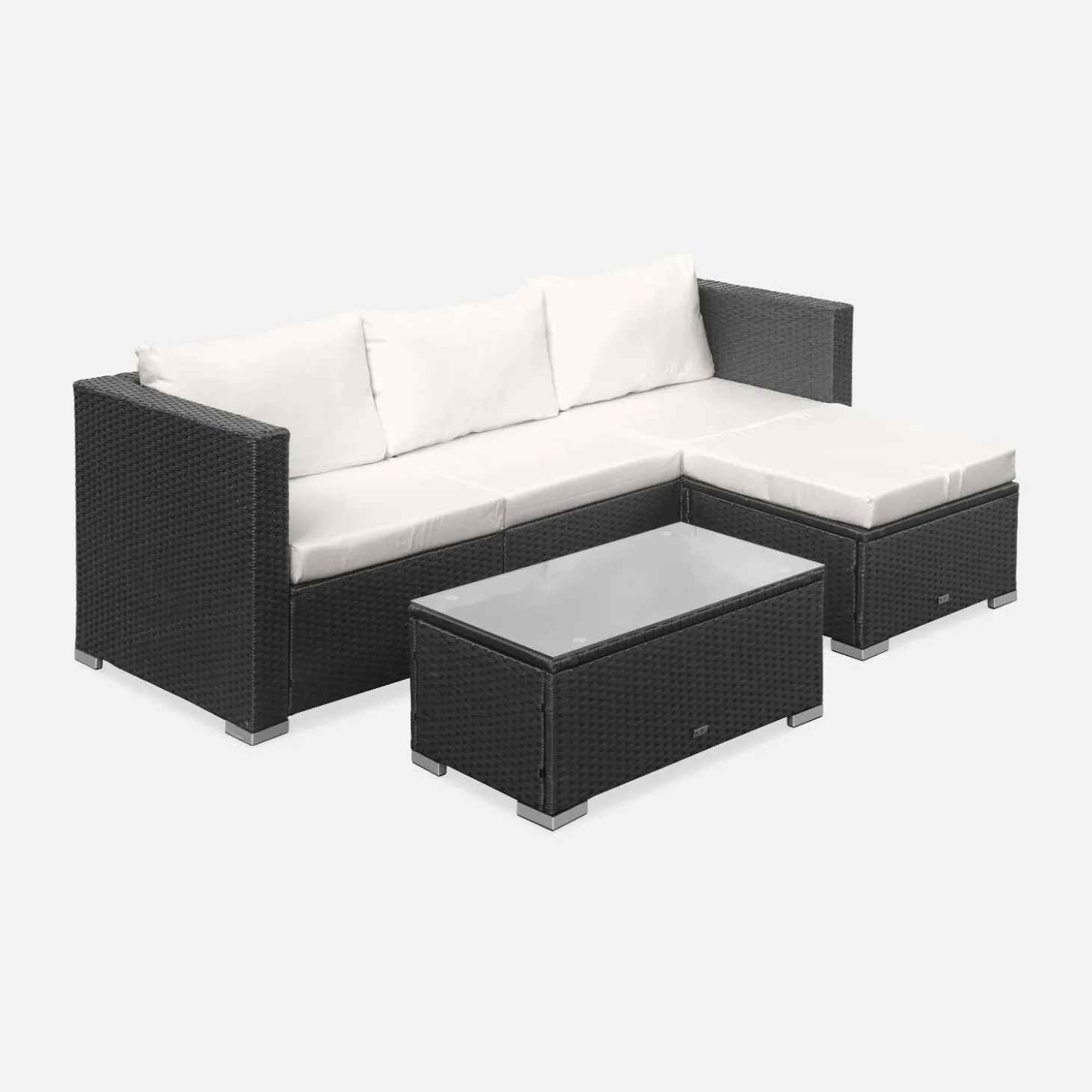 Gartenlounge aus Polyrattan für 4 Personen