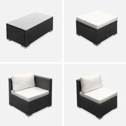 Gartenlounge aus Polyrattan für 4 Personen