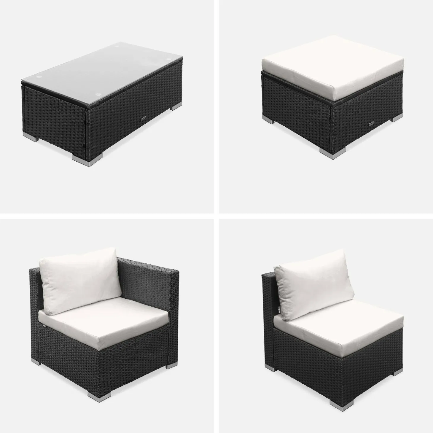 Gartenlounge aus Polyrattan für 4 Personen