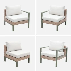 Gartenlounge-Set Aluminium und Polyrattan, 5 Sitzplätze