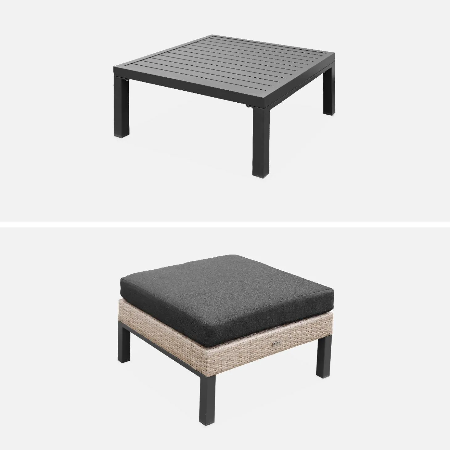 Gartenlounge-Set Aluminium und Polyrattan, 5 Sitzplätze
