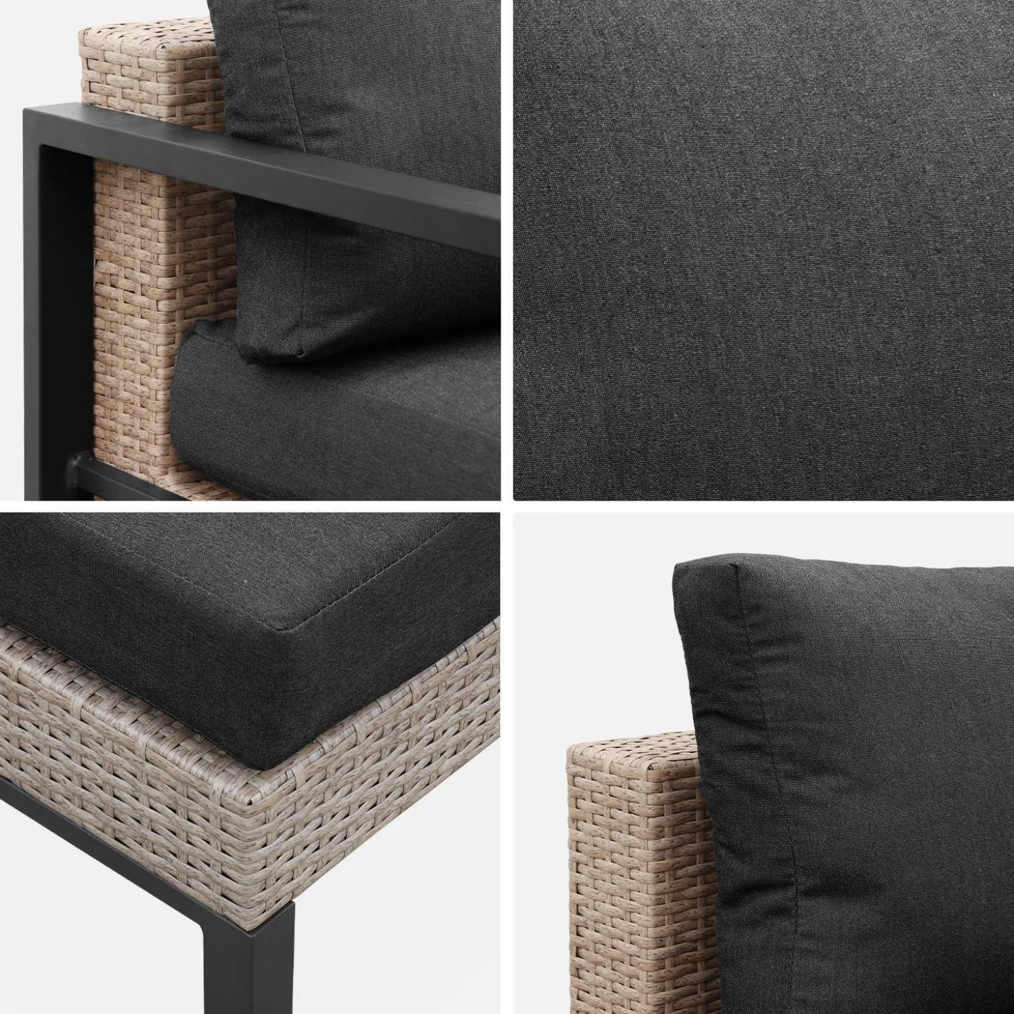 Gartenlounge-Set Aluminium und Polyrattan, 5 Sitzplätze
